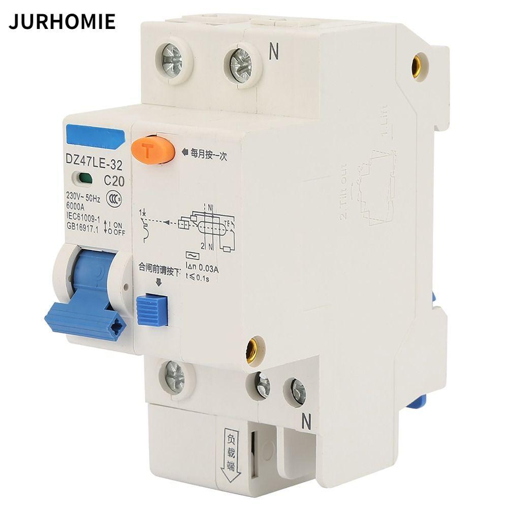 Bộ ngắt mạch JURHOMIE, Bộ ngắt mạch bảo vệ 230V 16A / 20A / 32A, RCCB 1P + N DZ47LE-32 DZ47LE-32 1P 