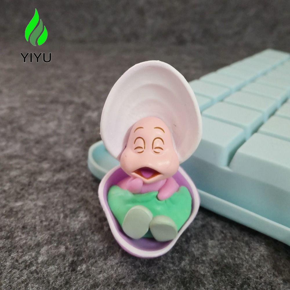 YIYU Baby Oysters Móc khóa, PVC Happy Young Oyster Mặt dây chuyền, Thời trang 3 biểu hiện Yawning Hì