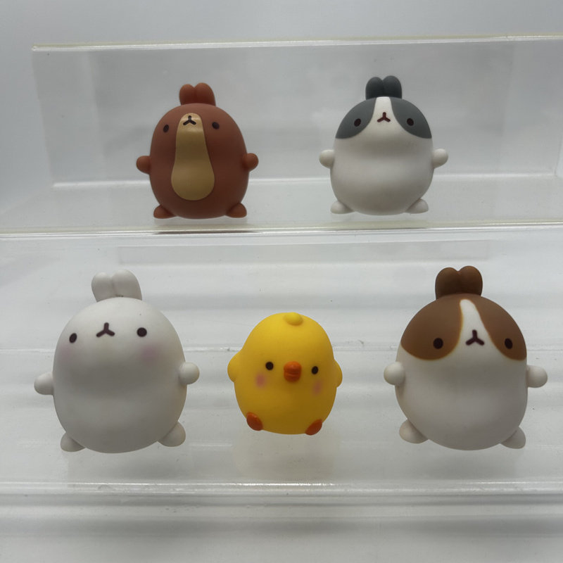 Hàng sẵn có Thỏ khoai tây MOLANG Chính hãng Dễ thương Dễ thương Búp bê gà rỗng Trang trí máy tính để