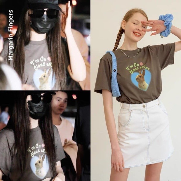 2FOY margin fingers Harajuku Lazy Heart Bunny Print Short Sleeve Summer T Women's T-shirt