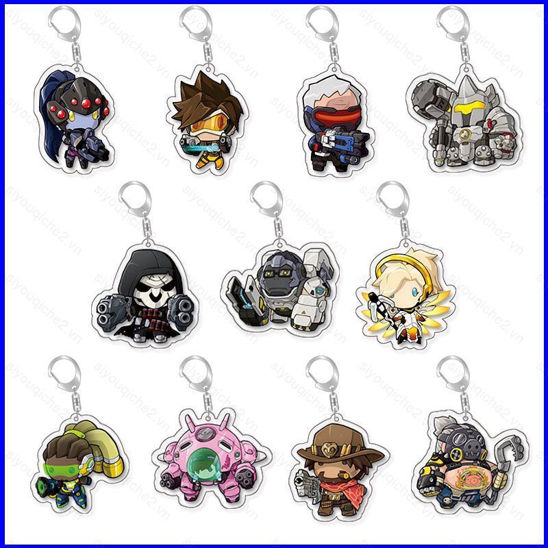 SV Overwatch Shimada Genji Hanzo DVA Tracer Cole Cassidy acylic móc khóa túi móc khóa mặt dây chuyền