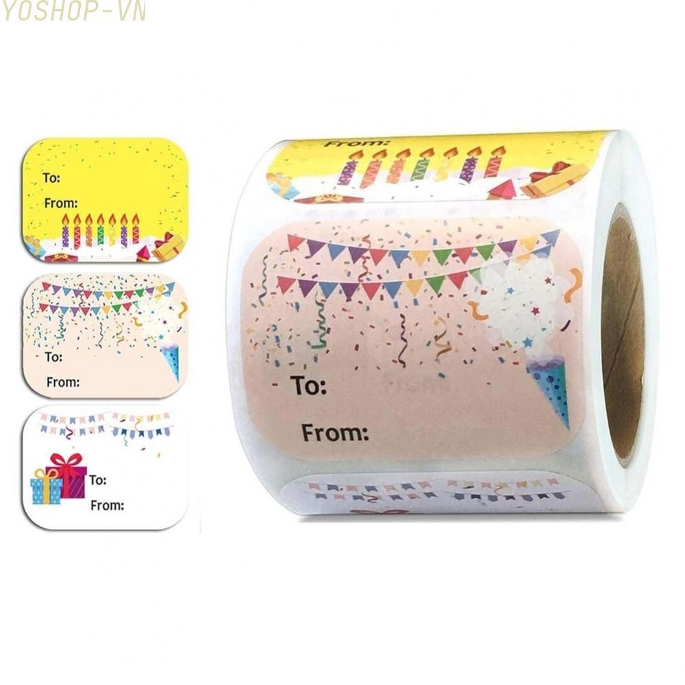 [Ysp]Birthday Stickers 200 Pcs Stickers 5x3.8 Cm Size Coated Paper Material
