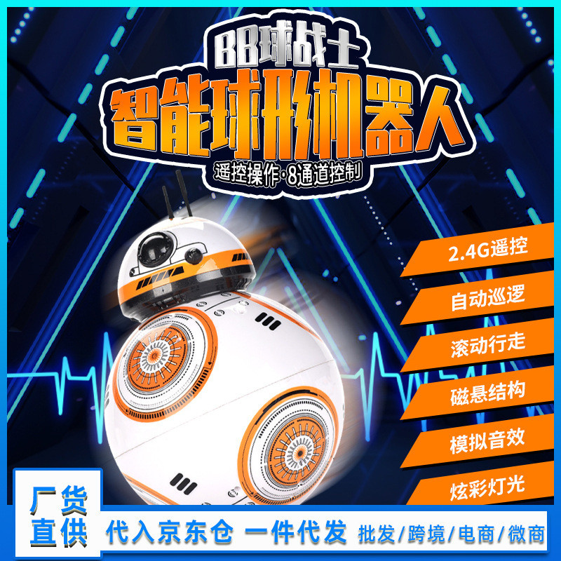 Điều khiển từ xa Xoay Star Wars bb8 với đèn có thể sạc lại Robot đồ chơi Nhà máy cung cấp trực tiếp