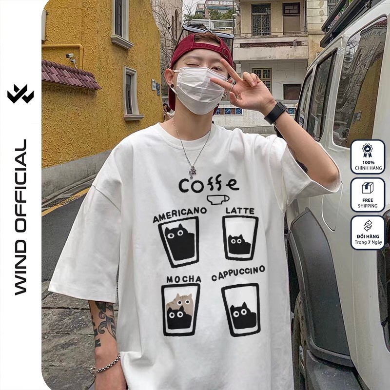 Áo Thun Unisex Wind Clothing Form Rộng Tay Lỡ MOCHO 100% cotton  Mặc Mát, Dễ Phối