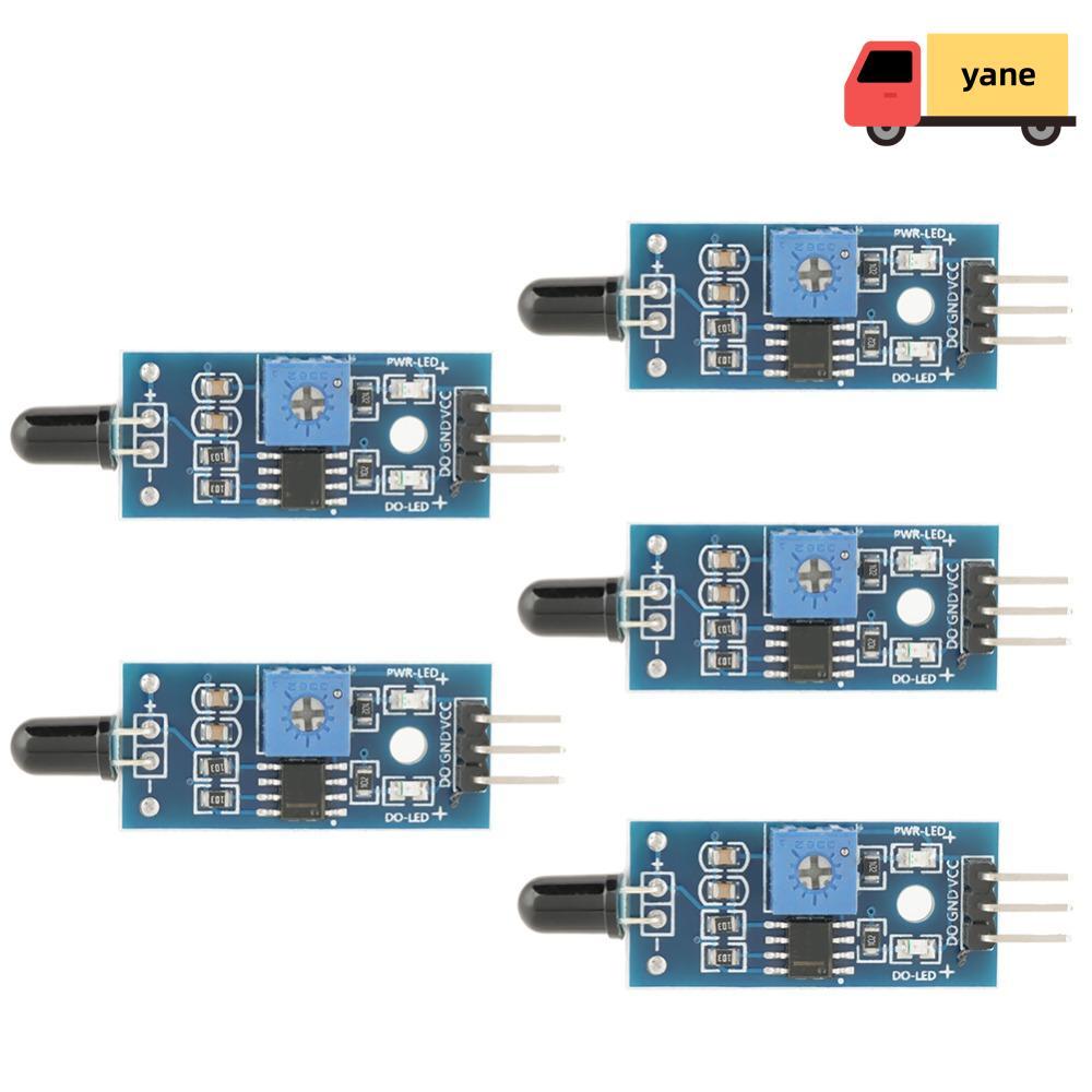 YANE 5 CÁI Mô-đun cảm biến cháy, Máy dò phát hiện cháy điện áp rộng 3 PIN, Phát hiện nhiệt độ đầu ra