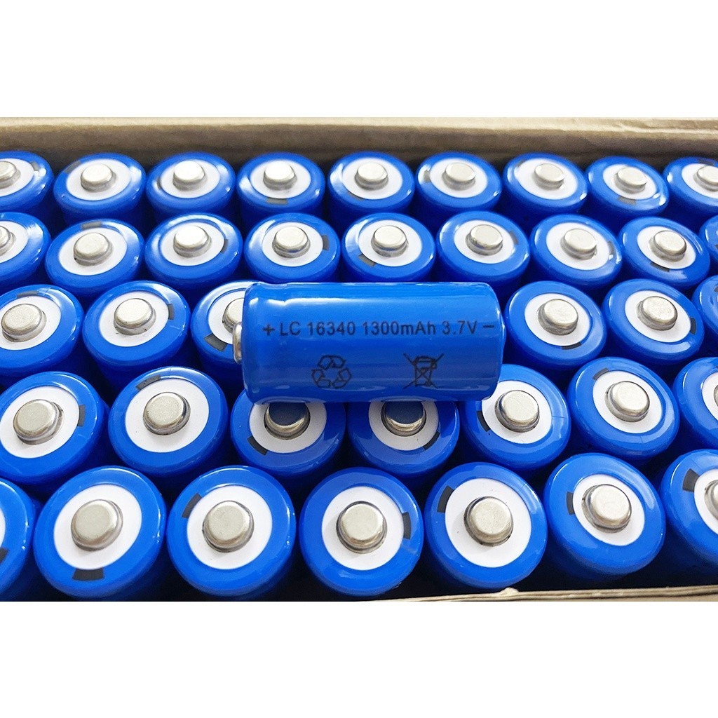 Pin Sạc 16340 dùng cho đèn laze 803, cell pin LC 16340 - 1300mAh, 3.7v mới 100%, sạc nhiều lần