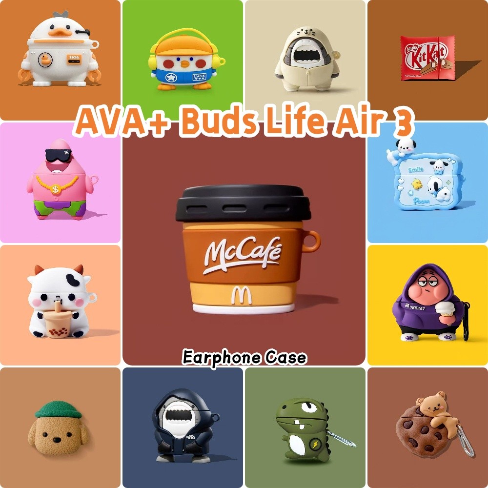 Dành Cho AVA + Buds Life Air 3 Ốp Lưng Hoạt Hình Silicon Mềm Vỏ Tai Nghe NO.6
