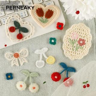 Miếng dán thêu PERNEAKY, Phụ kiện huy hiệu quần áo hoa anh đào, Phụ kiện huy hiệu quần áo may vá