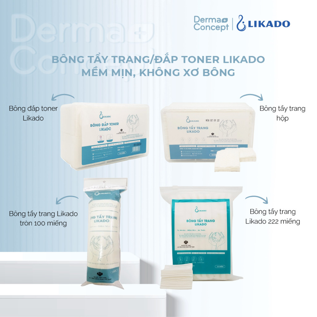 Bông tẩy trang Likado mềm mịn không xơ bông