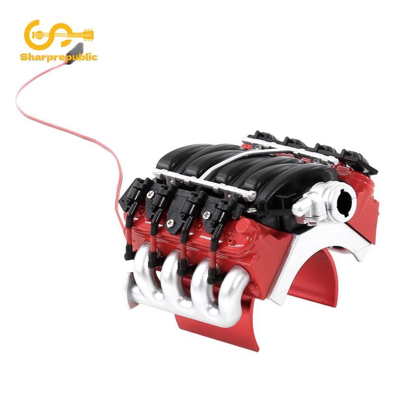 Sharprepublic RC Vehicle V8 Engine Hood có quạt tản nhiệt, Chuyên nghiệp, Lắp đặt nhanh, Phụ tùng th