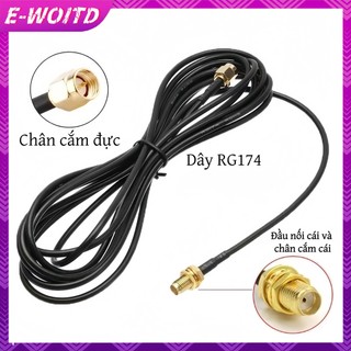 E-WOITD Cáp nối dài RP-SMA Sang SMA - Dây nạp đồng trục nam sang nữ cho Ăng-ten WiFi / Bộ định tuyến / Thẻ mạng RG174 E-WOITD