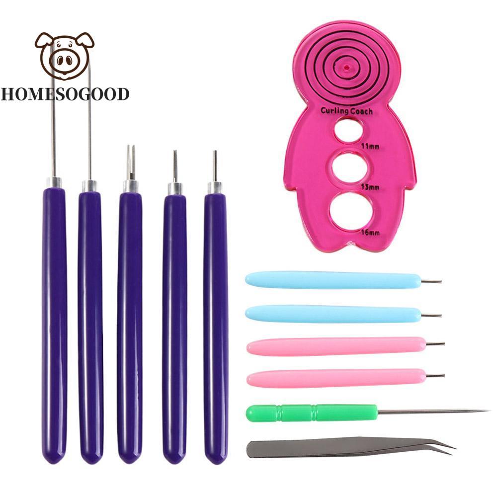 RIUERSTONE 12 CHIẾC Bộ Kim Quilling, Nhiều Kích Thước Quilling Có Rãnh Bút Giấy Dụng Cụ Quilling, Gi