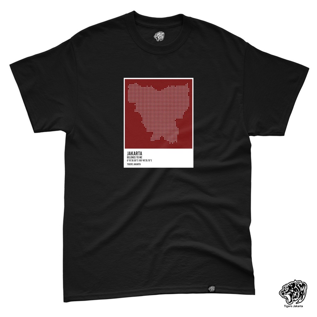 JKT Peta Pantone | Jakarta Maps | T-Shirt Black | Tigers Jakarta | TGRS x Persija Jakarta