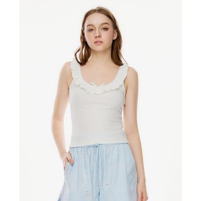 GIGI - Áo hai dây nữ cổ tròn viền ren_G1208T263207-00