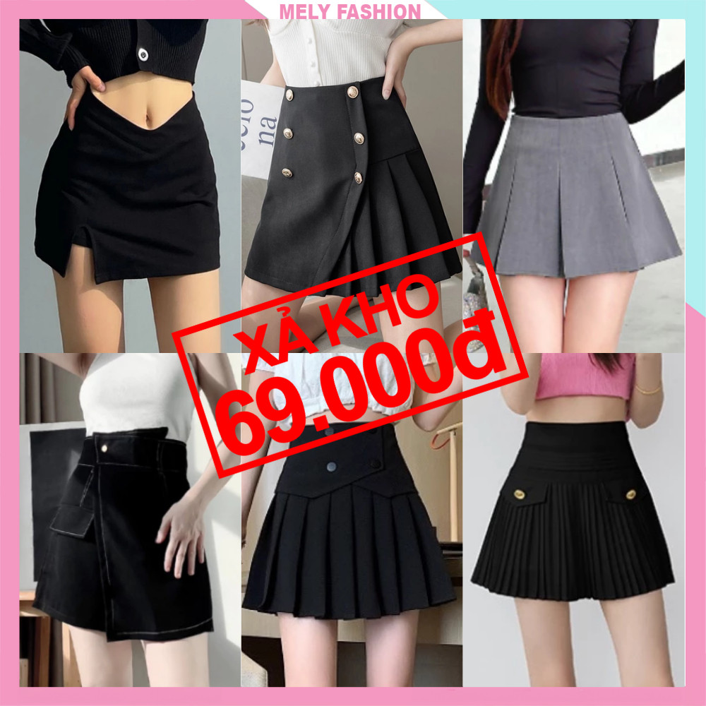 [XẢ KHO GIÁ SỐC] Chân váy ngắn đồng giá 69k Mely Fashion dáng a xếp ly phong cách Hàn Quốc nhiều loạ