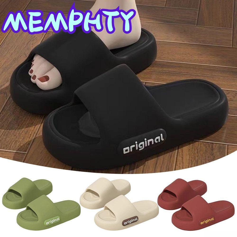 Dép Mây MEMPHTY, Dép Đi Biển Đế Mềm Đế Dày, Dép Mùa Hè Màu Trơn Trượt Thời Trang EVA Cho Cặp Đôi Nữ
