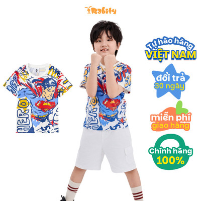   Áo thun ngắn tay Superman bé trai Rabity 100.003