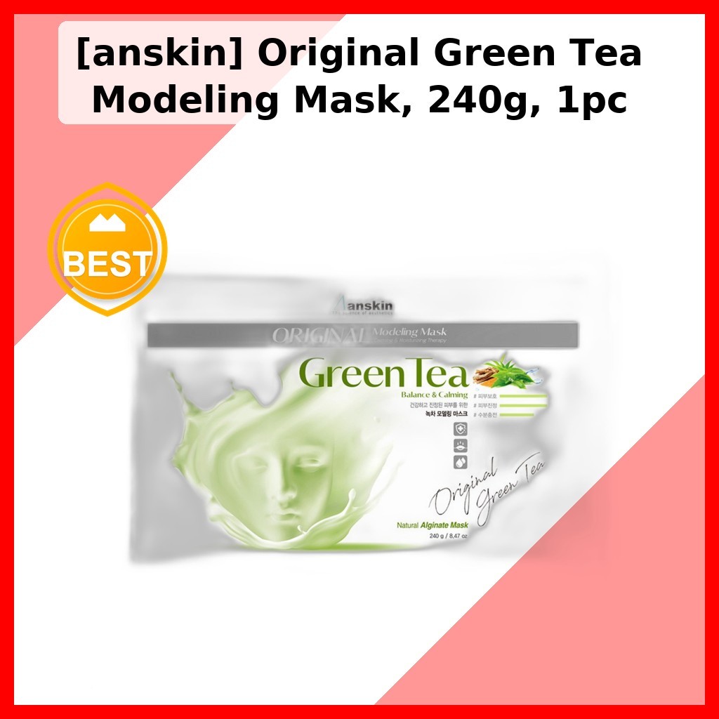 [anskin] Mặt nạ mô hình trà xanh nguyên bản, 240g, 1 mặt nạ mô hình Hàn Quốc / Hydrat hóa tức thì củ