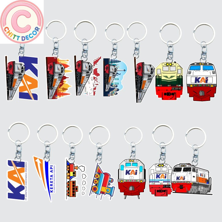 Gilan móc chìa khóa logo Kai đầu máy Đường Sắt Acrylic móc treo dễ thương phụ kiện ví túi