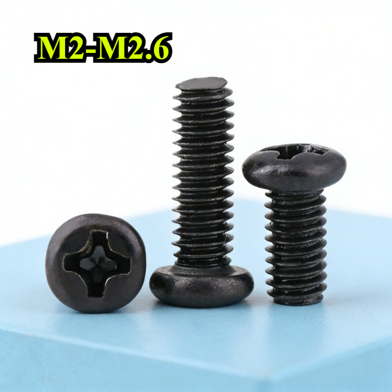 【ZQ-R1】 Ốc Vít  pake đầu tròn đen/Bulong  Đầu Tròn  M2 / M2.5 / M2.6