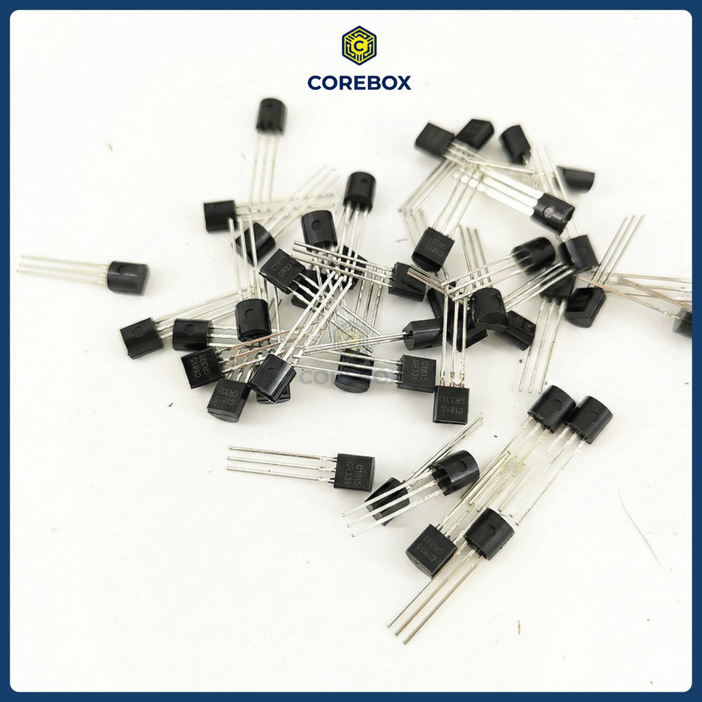 Transistor BJT C1815 (NPN) / A1015 (PNP) 0.15A 50V Chân Cắm TO-92 - Gói 10 Con - CoreBox