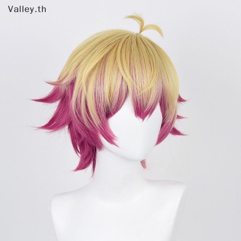 [Thung lũng] Manmei Anime Blue Lo Alexis Ness Cosplay Tóc Giả 30cm Tóc Ngắn Hoa Hồng Vàng Hồng Tóc G