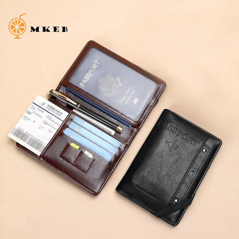 Túi đựng hộ chiếu MKEB PU, Ví đựng hộ chiếu Ví du lịch, Hộp đựng vé sáng tạo Máy bay Check-in RFID K