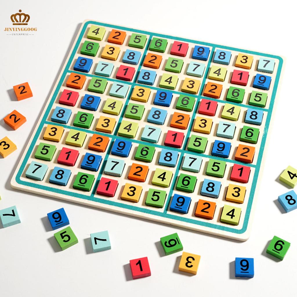 Đồ chơi giáo dục bảng xếp hình Sudoku dành cho trẻ em với thiết kế lưới 9x9 và những mảnh đầy màu sắ