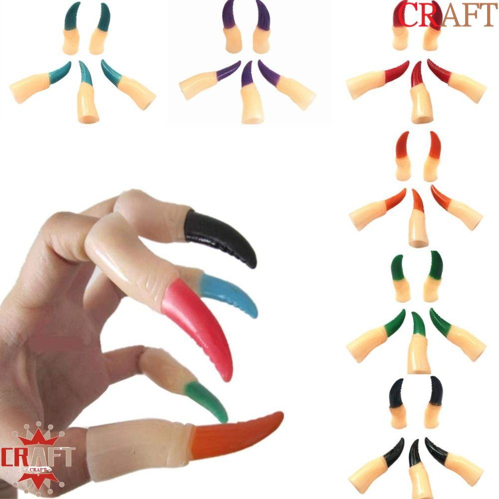 CRAFT 5 Cái / bộ Zombie Phù Thủy Giả Ngón Tay, Nhiều Màu Sắc Đáng Sợ Halloween Ngón Tay, Phù Thủy Gi