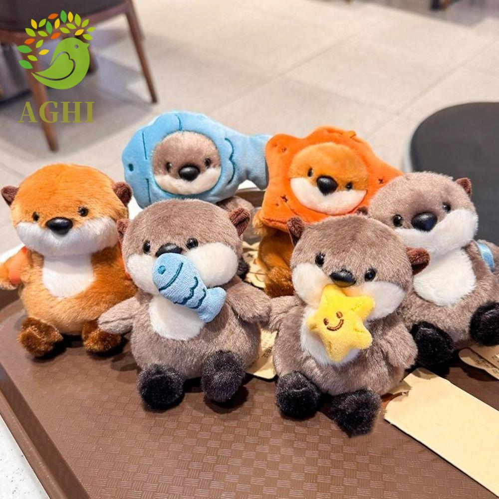 BLAZELINK Otter Sang Trọng Móc Khóa, Túi Nhồi Bông Mềm Treo Otter Mặt Dây Chuyền, Quà Tặng Giáng Sin