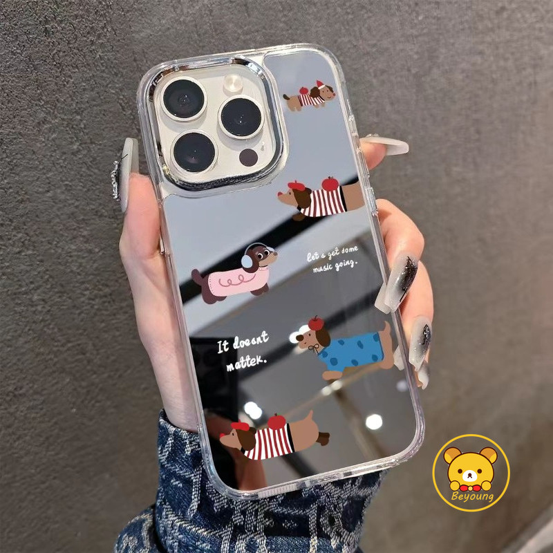 Ốp Điện Thoại Gương Dachshund Dễ Thương Cho Samsung Galaxy A17 A07 A06 M06 F06 M30S M31 M21 M21S M33