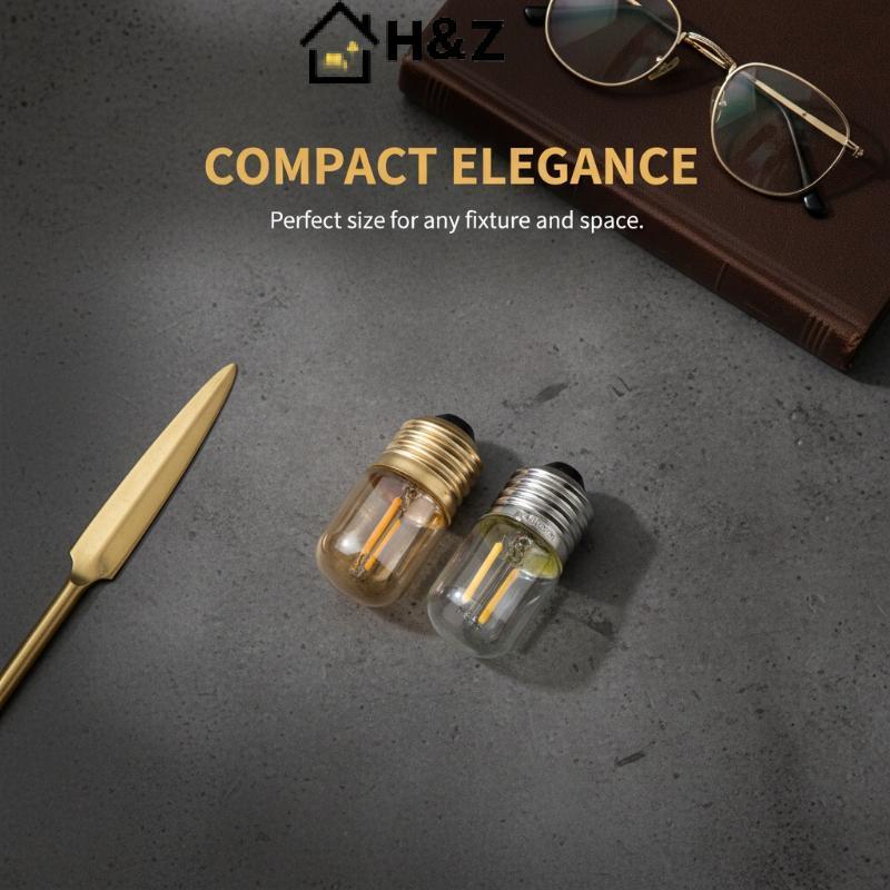 H & Z Mini E27 T28 1W 2200K Bóng Đèn Dây Tóc Vintage Ánh Sáng Nến Vàng Xoắn Ốc AC220V Đèn Kính Trắng