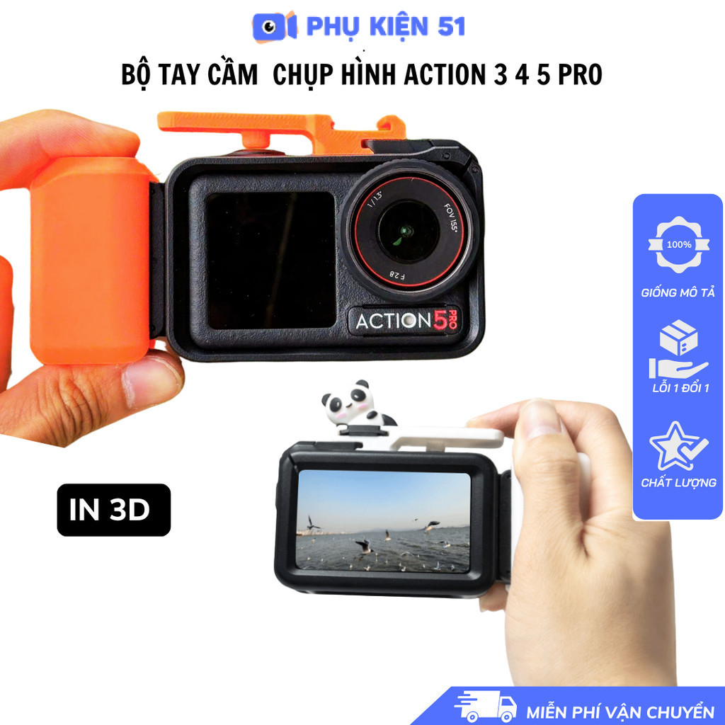 Tay cầm Grip Handle Dji Action 5 Pro 4 3 chụp ảnh dễ dàng tiện lợi độc đáo