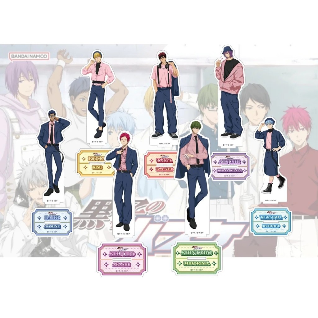 Standee anime Kurokos Basketball mô hình mica Tuyển Thủ Vô Hình 15cm Thế hệ kỳ tích trang trí Kuroko