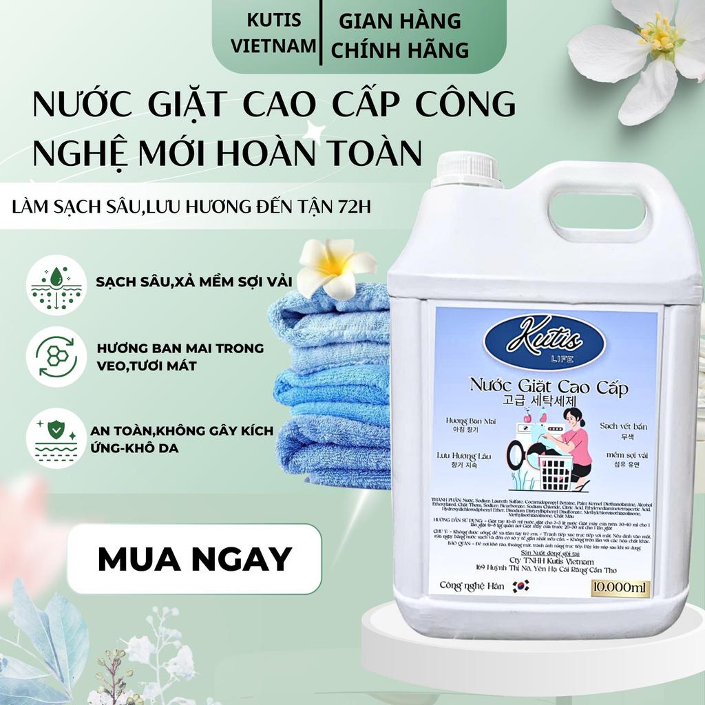 KUTIS VIETNAM Nước Giặt Cao Cấp 10 Lít Hương Ban Mai Công Nghệ Hàn Quốc Diệt Khuẩn Hiệu Quả An Toàn 
