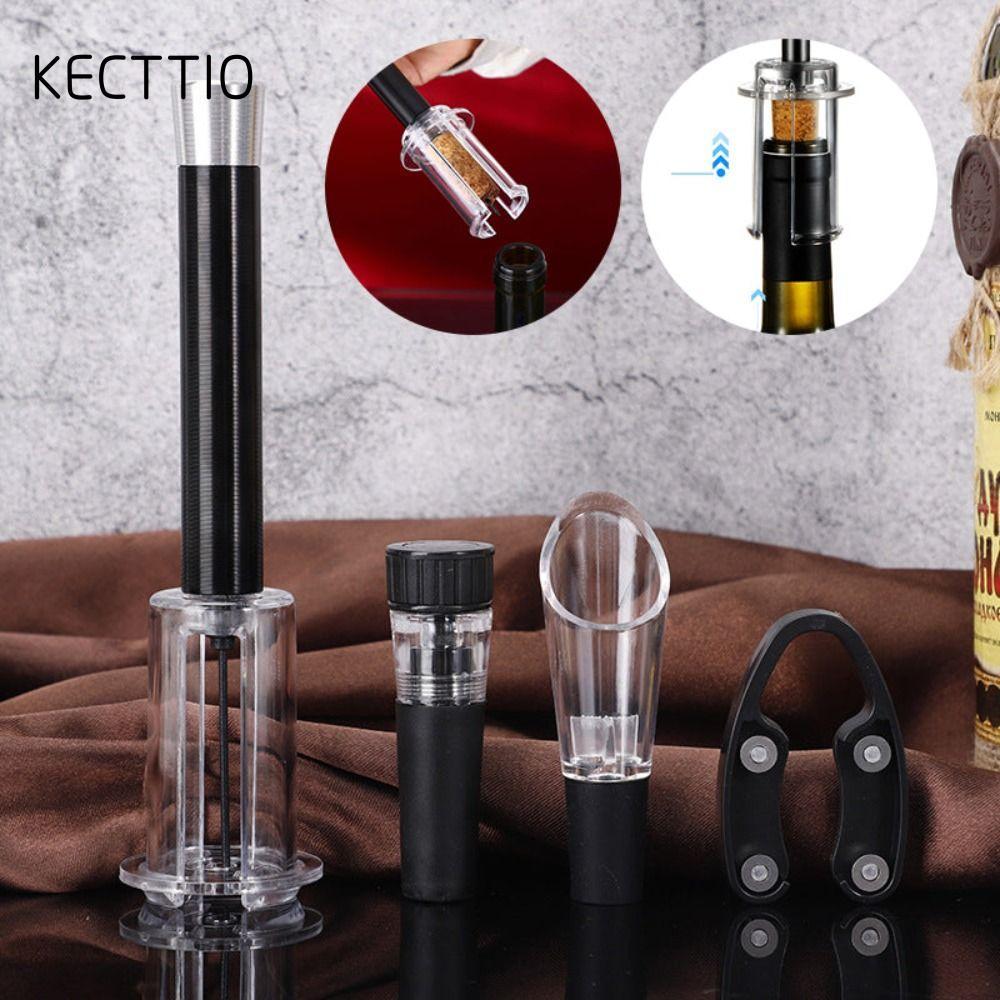 Bộ mở rượu vang KECTTIO, Nút chặn chân không với Máy sục khí Hướng dẫn sử dụng Dụng cụ mở chai áp suất không khí, Dụng cụ mở rượu Pourer