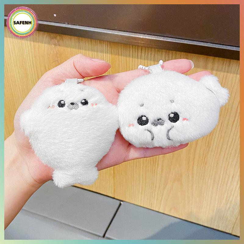 SAFENH Cute Baby Seal Plush Toy Móc khóa - Quà tặng mặt dây chuyền búp bê theo chủ đề đại dương VN