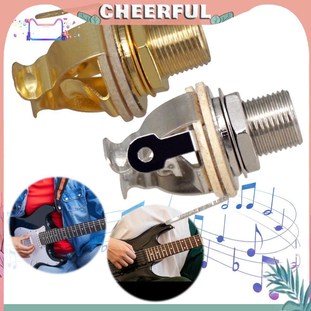 2 Chiếc 1 / 4 Inch 6.35Mm Guitar Pickup Đầu Ra Jack Kim Loại Đàn Guitar Mono Jack Ổ Cắm Đàn Guitar Đ