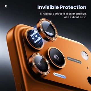 Dễ dàng lắp đặt Kính cường lực ống kính lấp lánh kim cương Bảo vệ iPhone 17 16 15 14 13 12 11 Pro Max Plus Air HD AR AF Bảo vệ Camera sau Full Cover Phim chống trầy xước