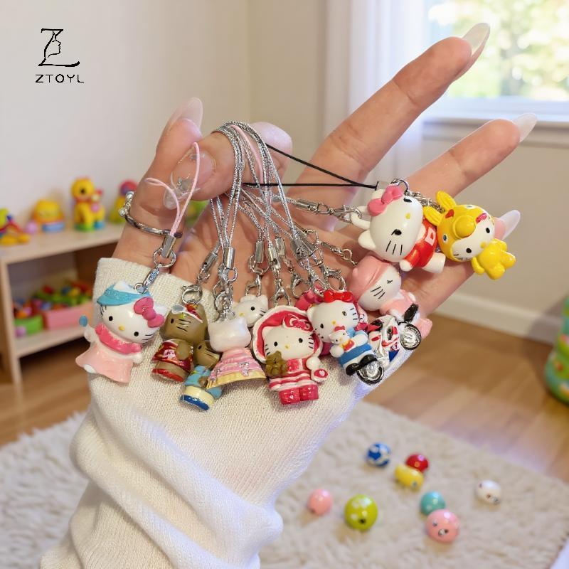 Ztoyl Hello Kitty Hawaii Móc Khóa Hello Kitty Quyến Rũ Mặt Dây Chuyền Móc Khóa Trang Sức Cho Bé Gái 