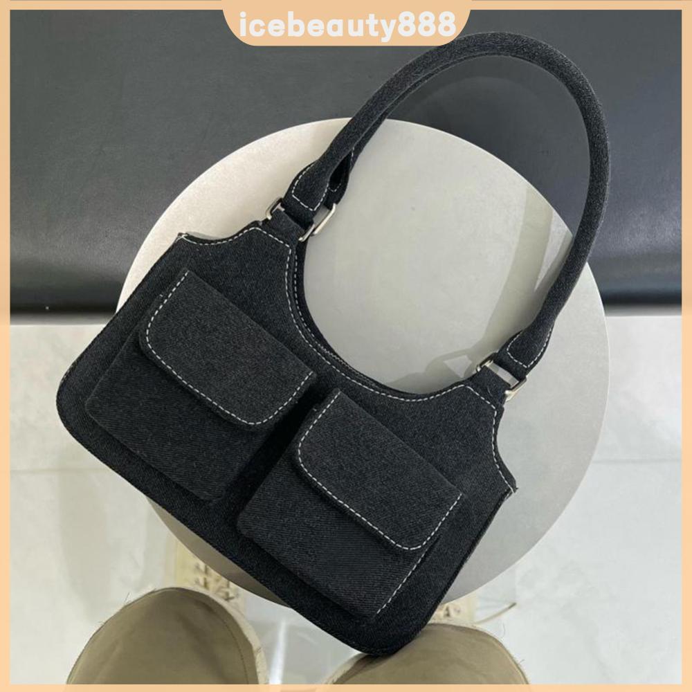 Túi đeo nách nữ Túi đeo vai màu trơn Túi có dây kéo Túi xách nữ đi lại hàng ngày [icebeauty888.vn]