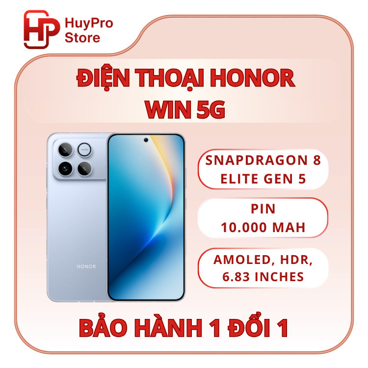 Điện thoại Honor WIN 5G - Snapdragon 8 Elite Gen 5 - BH 1 đổi 1 - Huy Pro Store