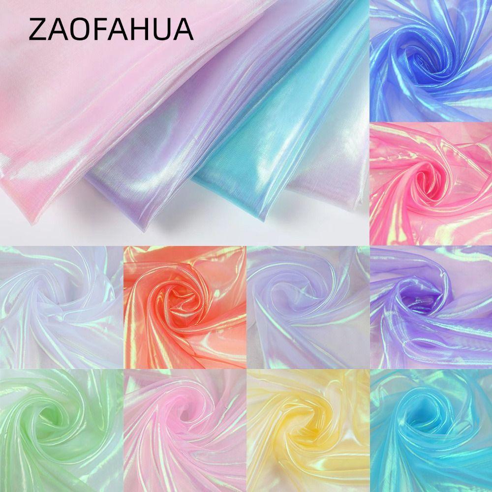 Vải tuyn Laser ZAOFAHUA, Vải Organza mỏng sáng bóng, Chất liệu thủ công Váy Organza trong suốt Sân k