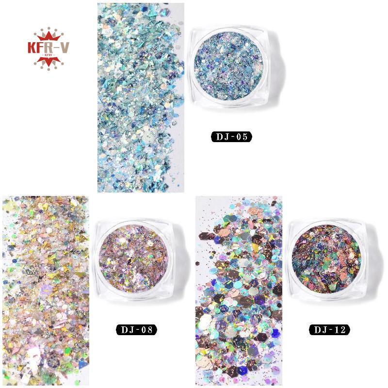 12 màu Shining Light Onion Powder DIY Design Nail Art Phụ kiện dành cho nữ và bé gái Nail Salon