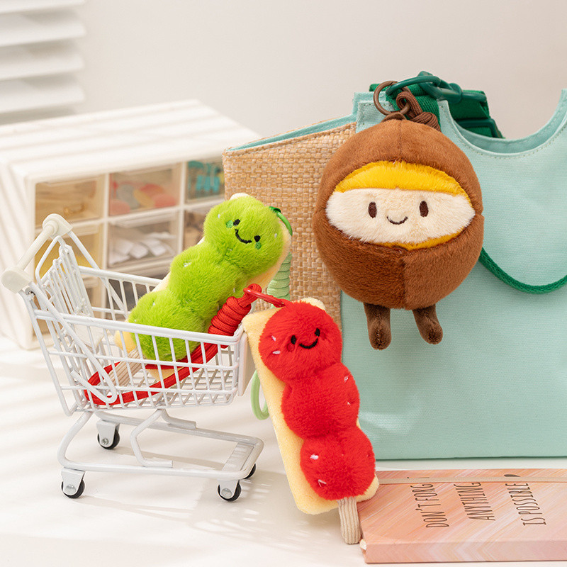 Móc khóa sang trọng Kawaii Green Dango - Túi nhồi bông xiên dễ thương Charm, Đồ chơi ăn nhẹ Nhật Bản