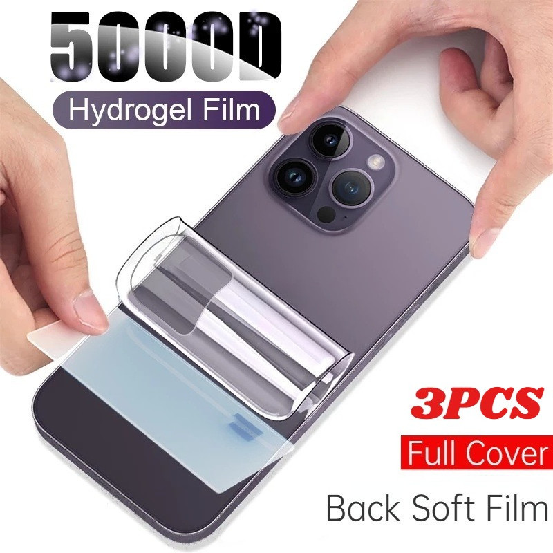 1-3 Chiếc Mặt Sau Điện Thoại Mờ Mềm Hydrogel Cho APPle iPhone 15 14 13 Mini Plus Pro Max HD Trong Su
