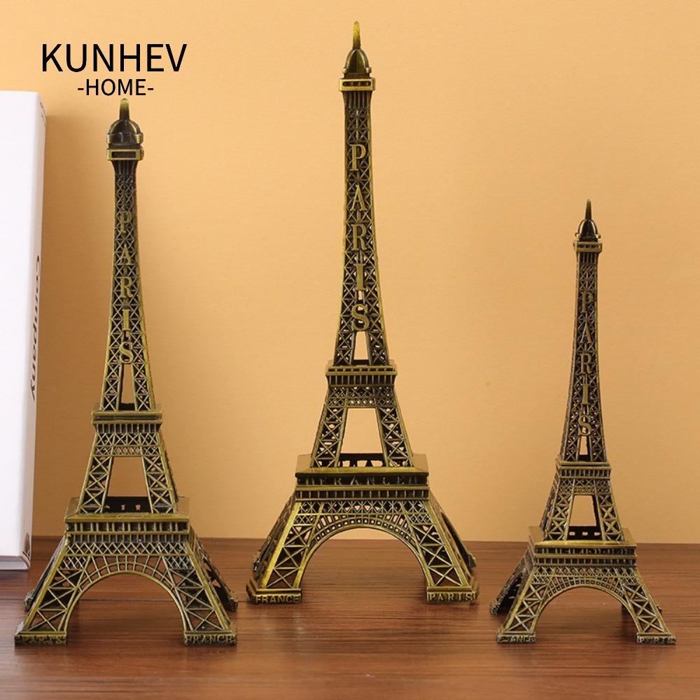 KUNHEV Mô hình tháp Eiffel KUNHEV, 7 kích cỡ Tượng tháp Eiffel thiết kế tinh tế, Đồng có hộp Kim loạ