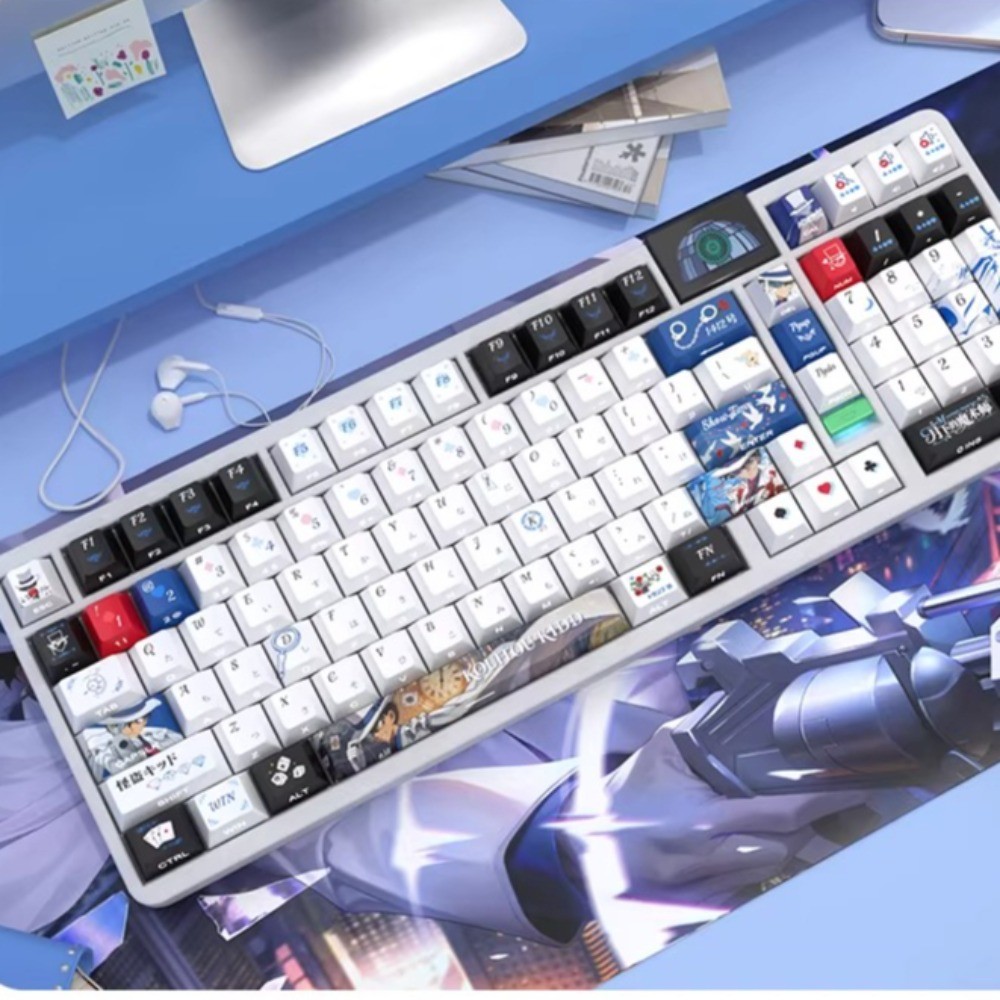 Kuroba Kaito Keycaps PBT 120 Phím Cherry Profile Dye Thăng hoa Wooting Aula F75 Cơ Keycap Side Print