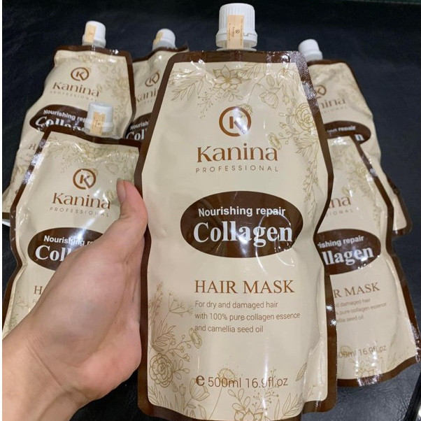 Ủ tóc COLLAGEN KANINA 500ml phục hồi tóc bị hư tổn, tái tạo lại cấu trúc tóc. KE KA160 ..