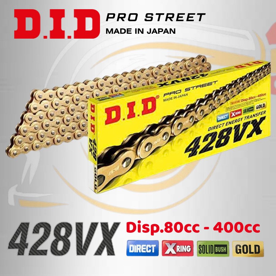 SÊN DID 428VX PHỐT X-RING VÀNG ĐEN NHẬP KHẨU NHẬT BẢN 132FJ